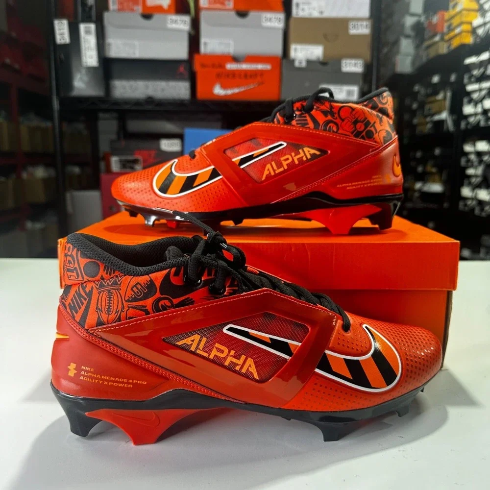 Nike Alpha Menace 4 Pro Nrg Picante Red-Black Football Sz 11 [FQ3984-600]